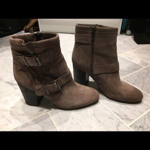 Vince Camuto suede ankle boot with buckle